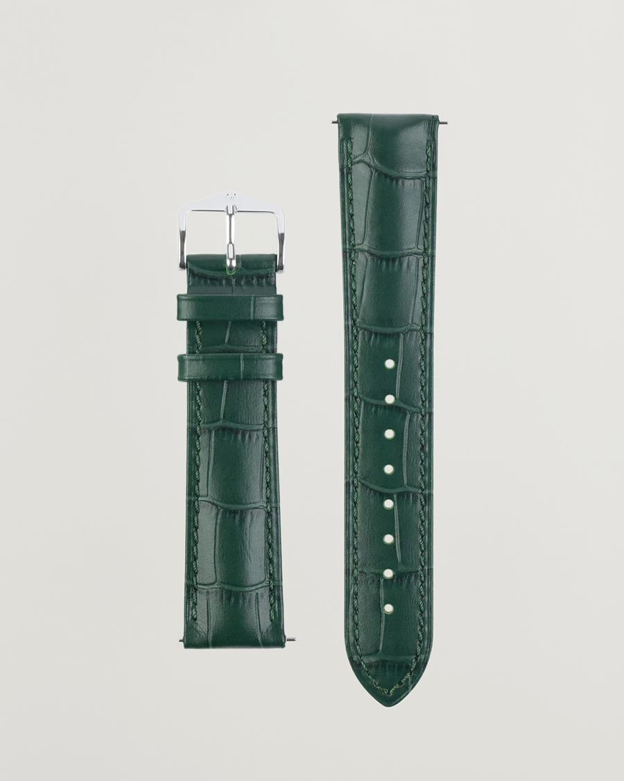 Homme | Bracelets De Montres | HIRSCH | Duke Embossed Leather Watch Strap Green
