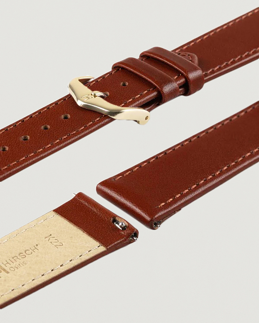Homme | Bracelets De Montres | HIRSCH | Osiris Calf Leather Watch Strap Mid Brown
