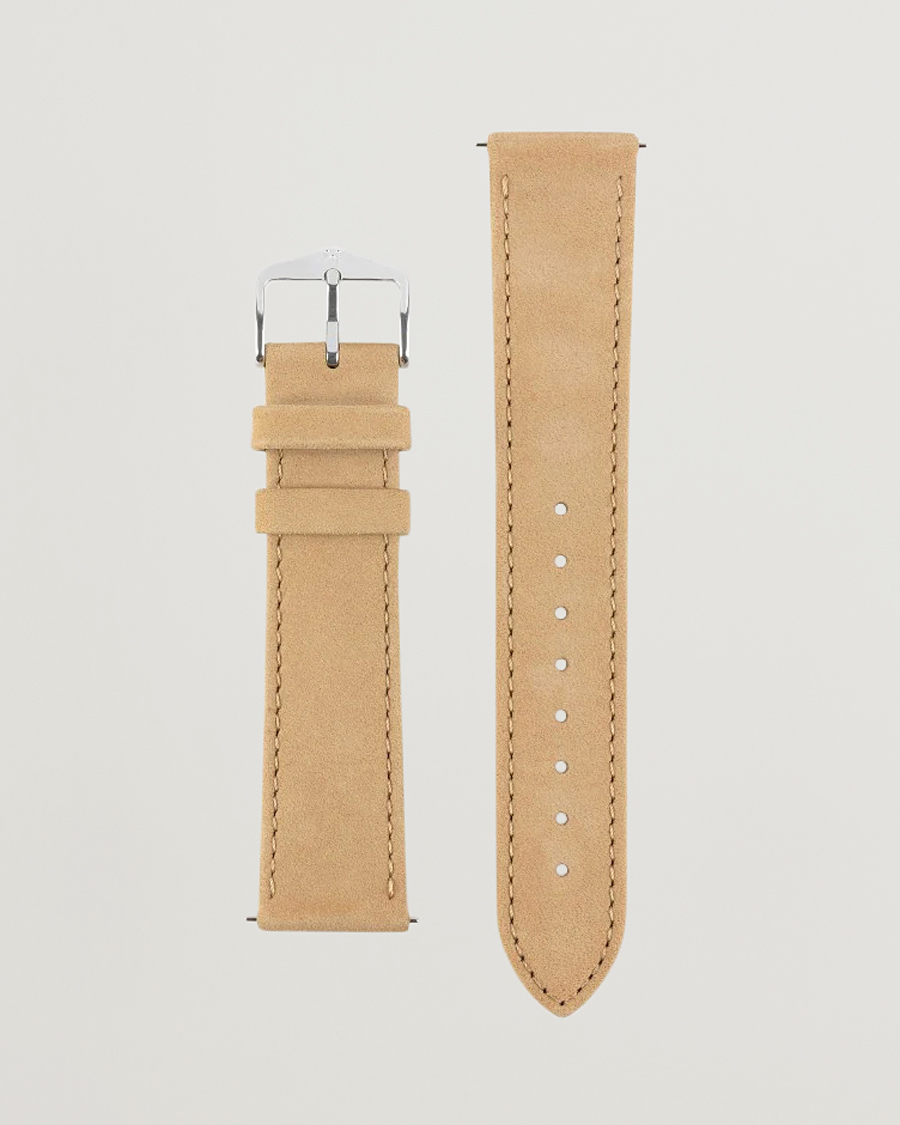 Homme | Bracelets De Montres | HIRSCH | Osiris Calf Leather Nubuck Effect Watch Strap Beige