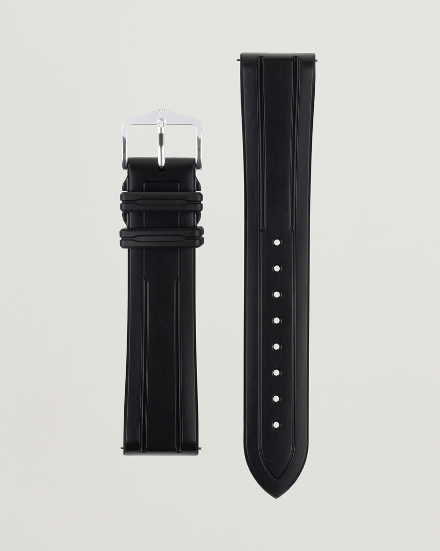 Homme | Bracelets De Montres | HIRSCH | Hevea Rubber Watch Strap Black