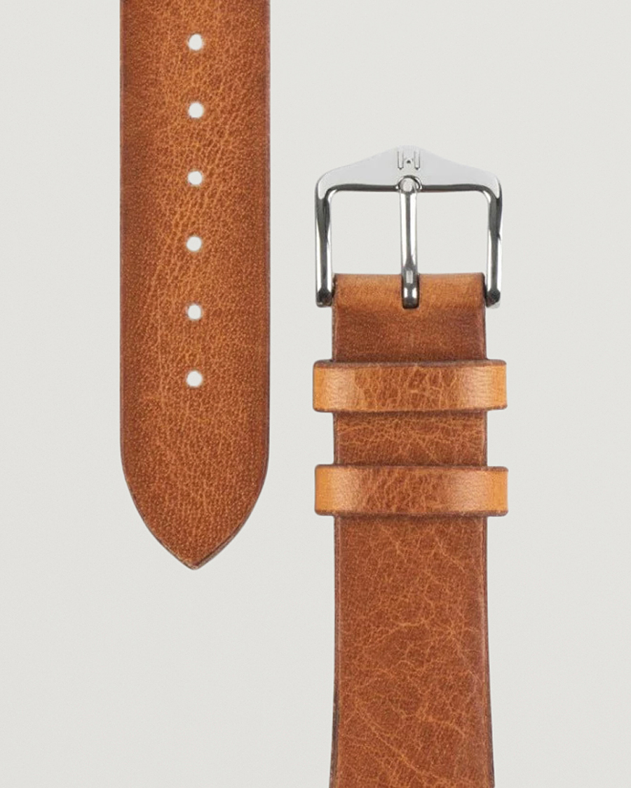 Homme |  | HIRSCH | Bagnore Vintage Leather Watch Strap Golden Brown