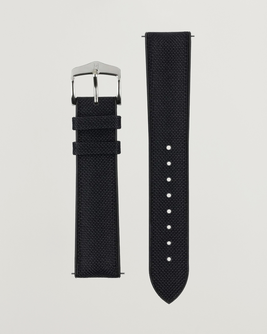 Homme | Bracelets De Montres | HIRSCH | Arne Sailcloth Effect Performance Watch Strap Black