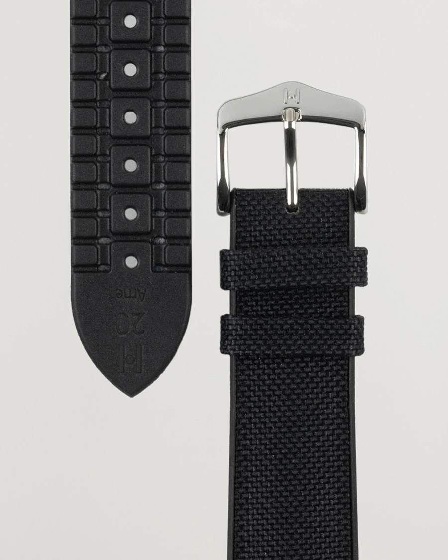 Homme | Bracelets De Montres | HIRSCH | Arne Sailcloth Effect Performance Watch Strap Black