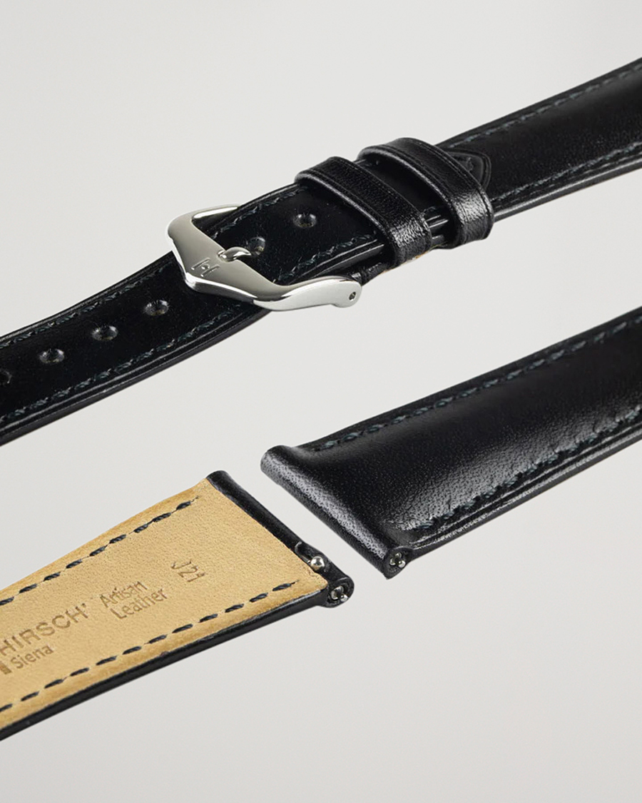 Homme | Bracelets De Montres | HIRSCH | Siena Tuscan Leather Watch Strap Black