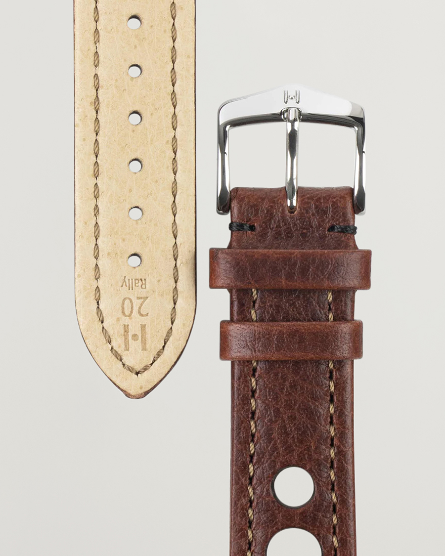 Homme | HIRSCH | HIRSCH | Rally Natural Leather Racing Watch Strap Brown
