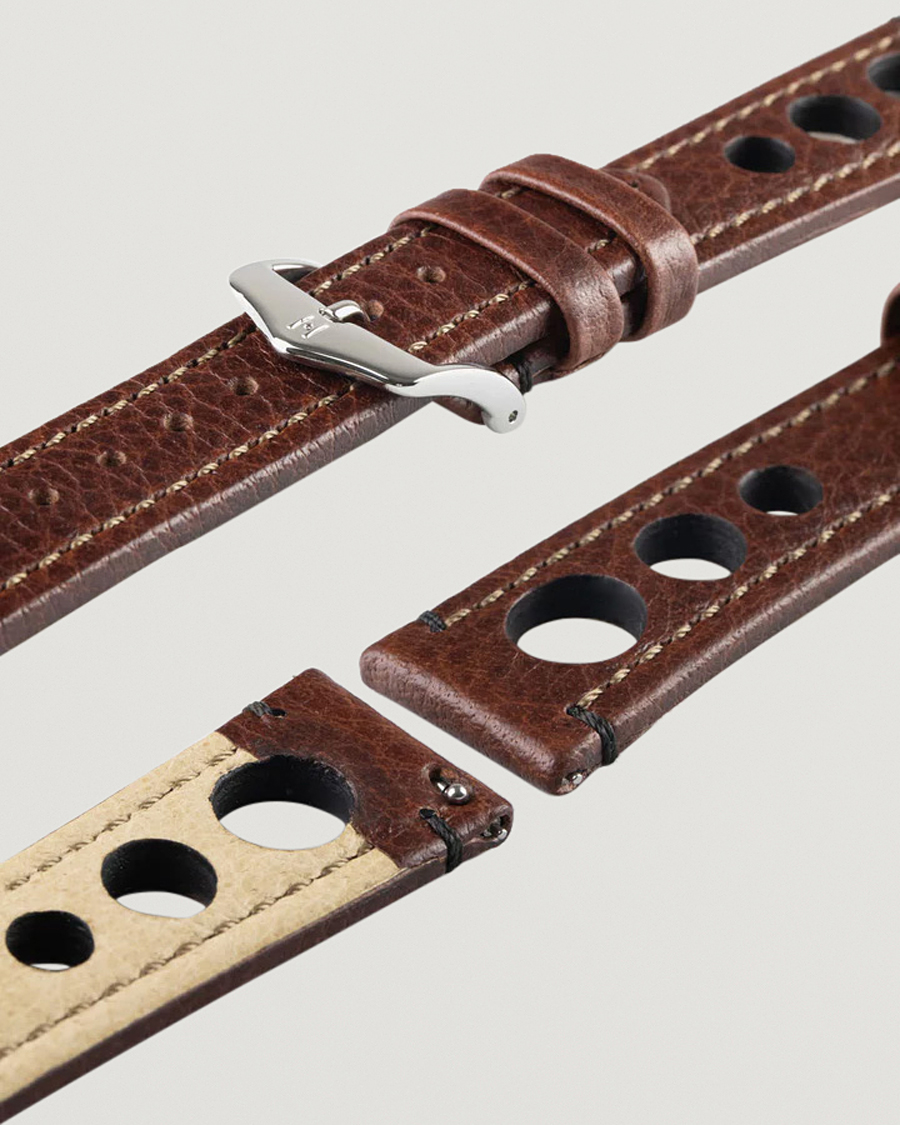 Homme | Bracelets De Montres | HIRSCH | Rally Natural Leather Racing Watch Strap Brown