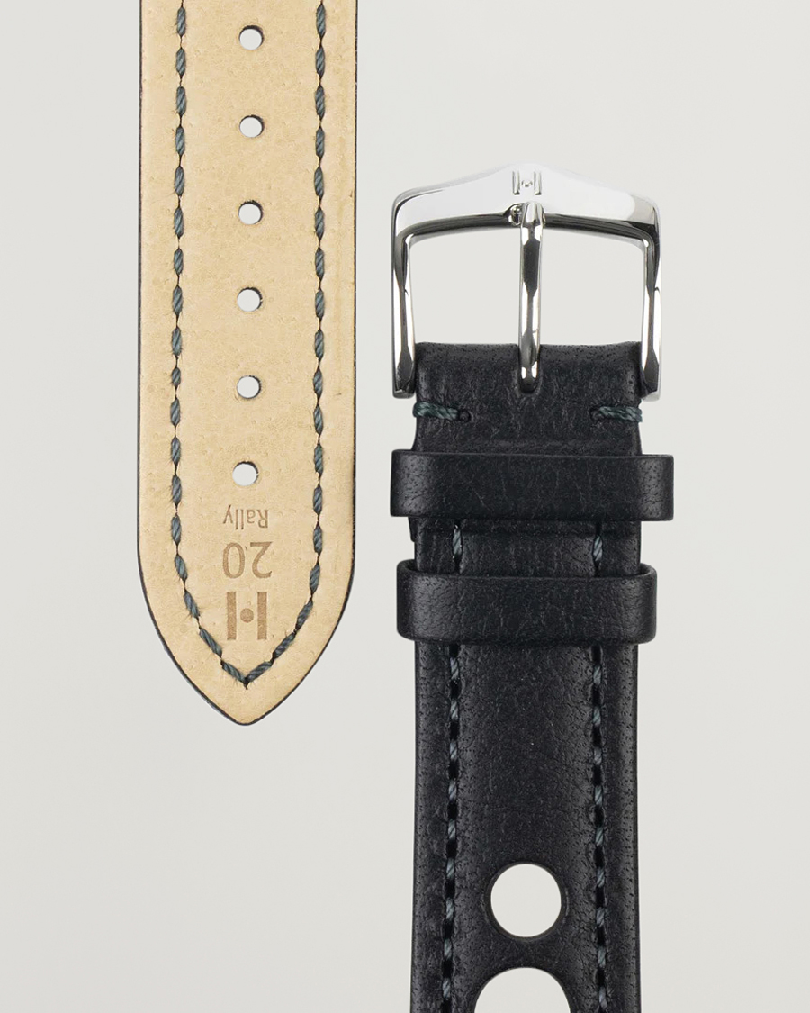 Homme |  | HIRSCH | Rally Natural Leather Racing Watch Strap Black