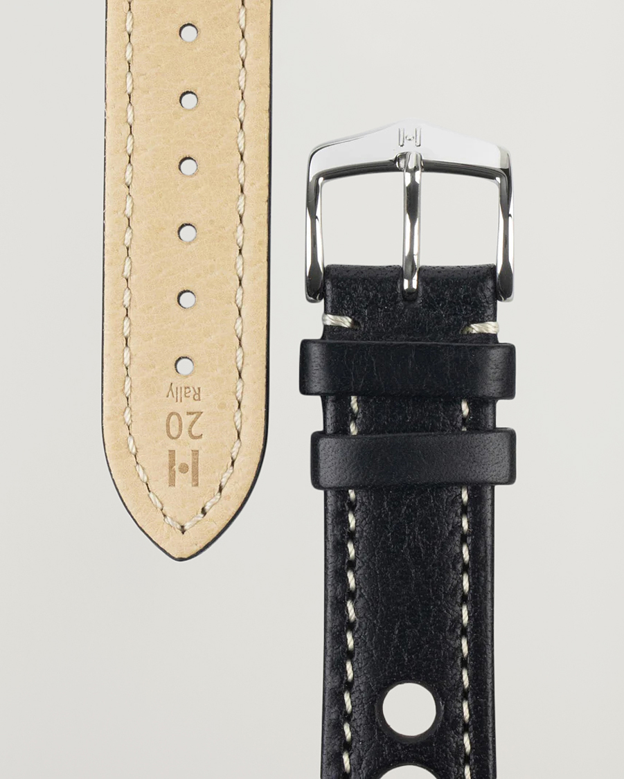 Homme | Bracelets De Montres | HIRSCH | Rally Natural Leather Racing Watch Strap Black