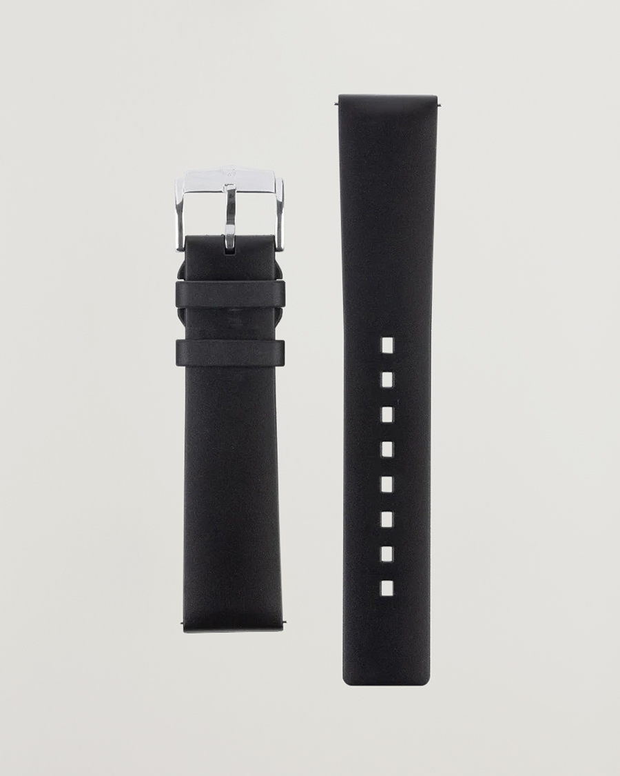 Homme | Bracelets De Montres | HIRSCH | Pure Natural Rubber Watch Strap Black