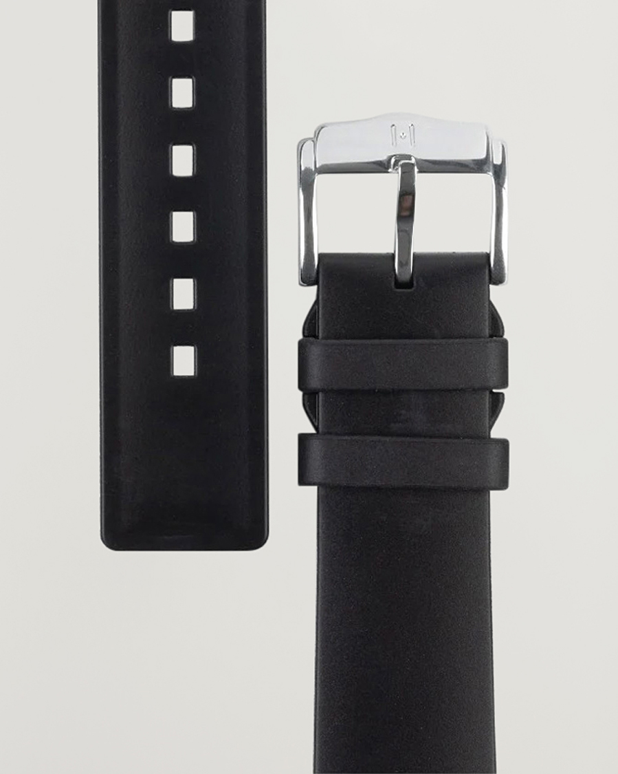 Homme | Bracelets De Montres | HIRSCH | Pure Natural Rubber Watch Strap Black