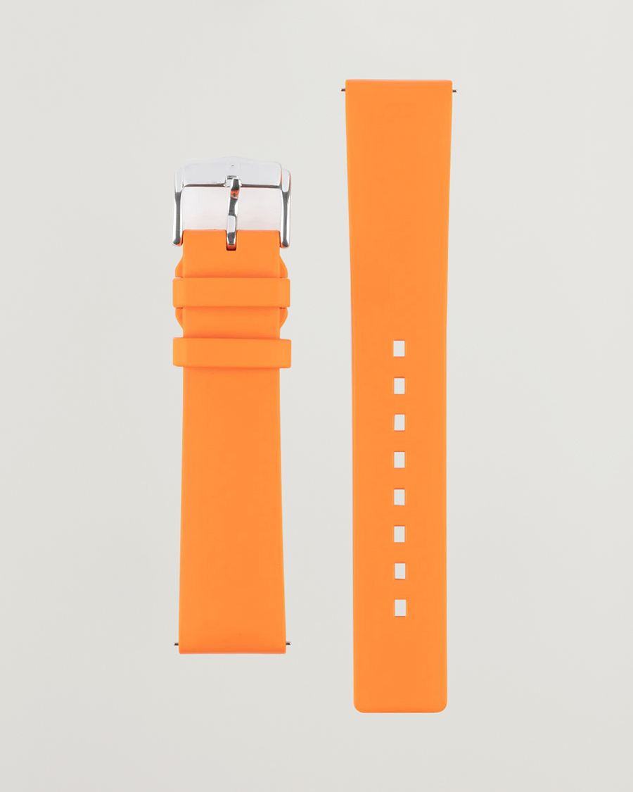 Homme | Bracelets De Montres | HIRSCH | Pure Natural Rubber Watch Strap Orange