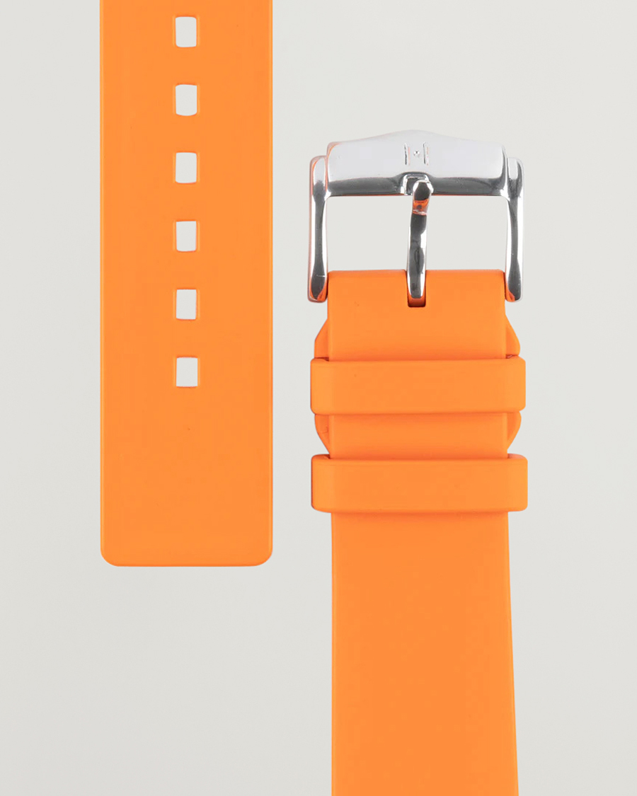 Homme | Bracelets De Montres | HIRSCH | Pure Natural Rubber Watch Strap Orange