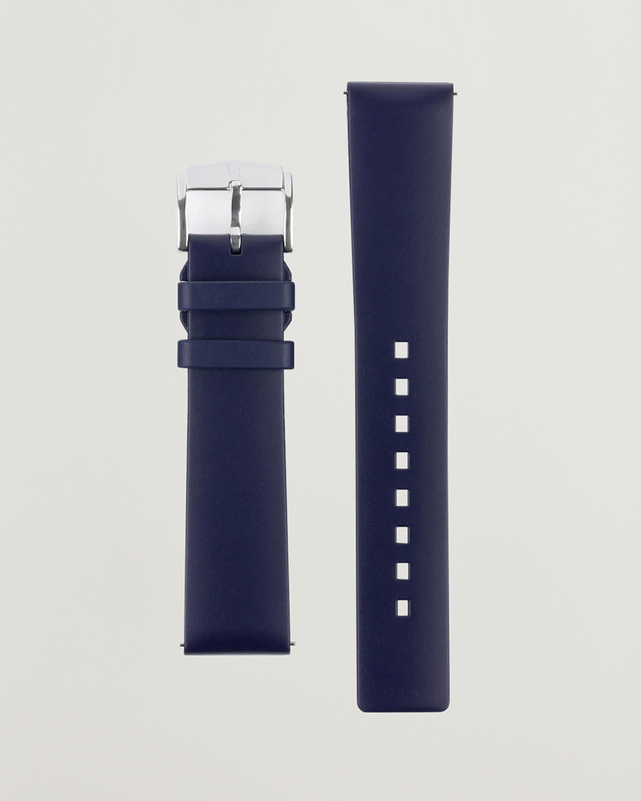 Homme | Bracelets De Montres | HIRSCH | Pure Natural Rubber Watch Strap Blue