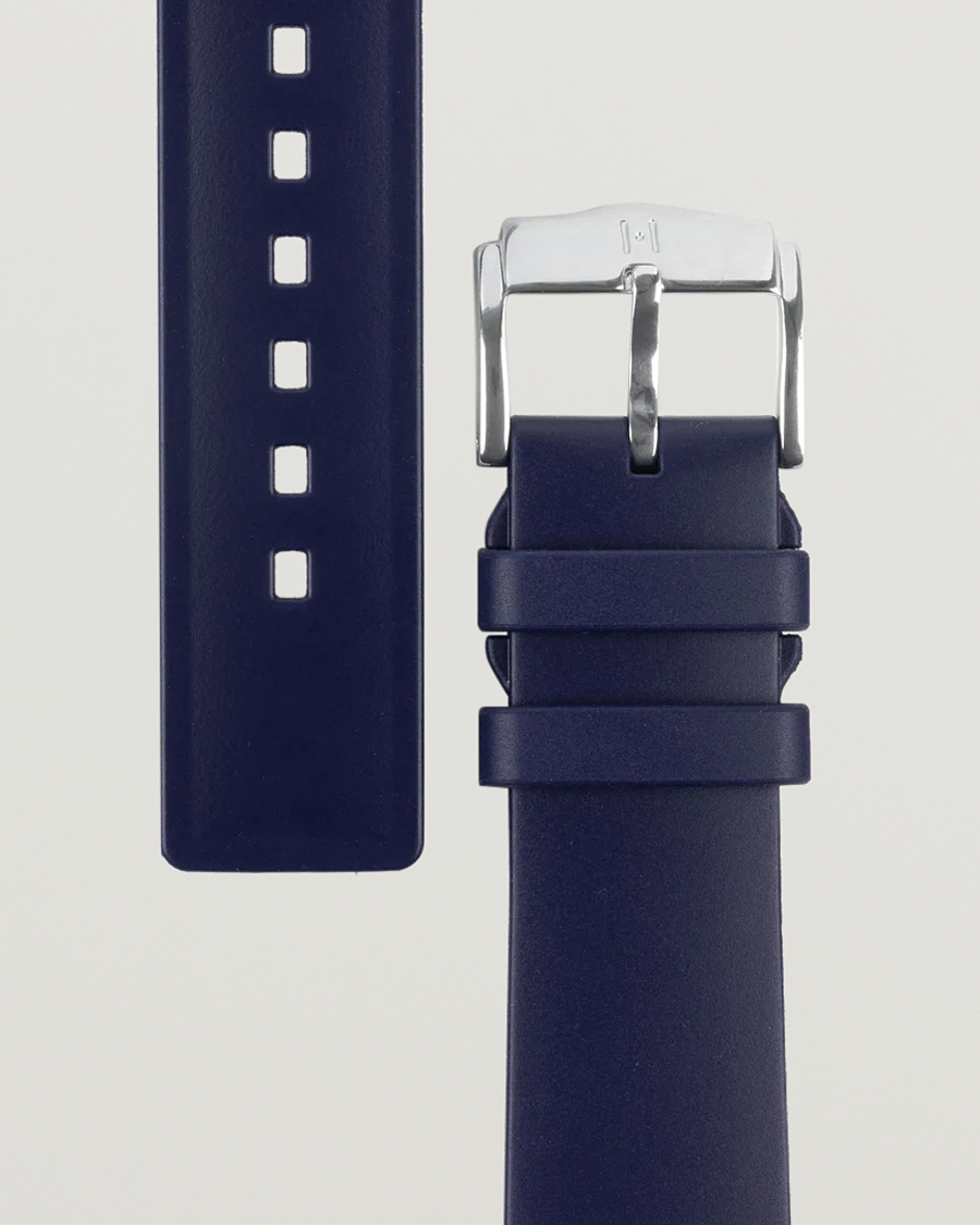Homme | Bracelets De Montres | HIRSCH | Pure Natural Rubber Watch Strap Blue