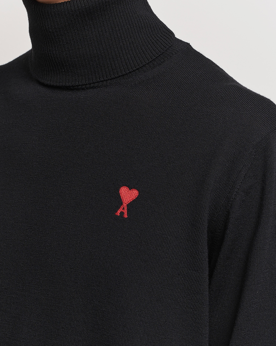 Homme | Pulls Et Tricots | AMI | Heart Logo Wool Turtleneck Black