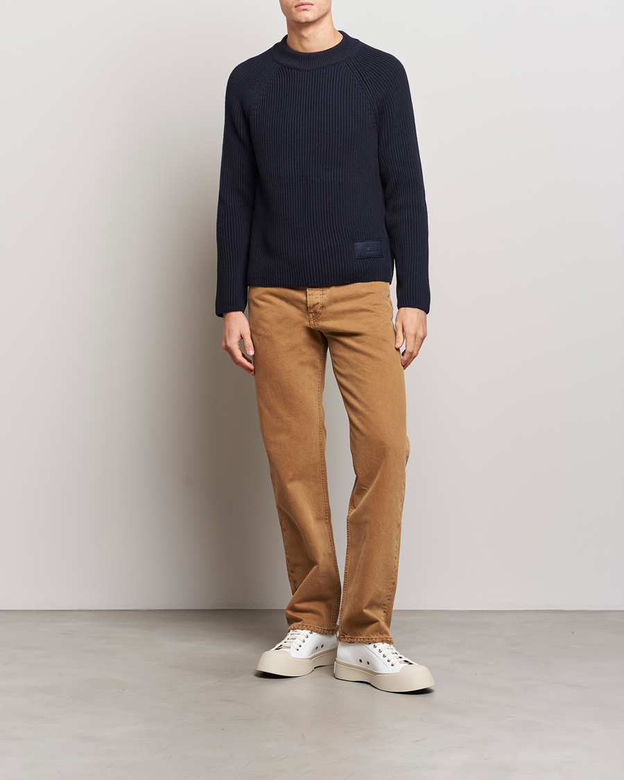 Homme | Pulls Et Tricots | AMI | Heavy Knitted Crew Neck Night Blue