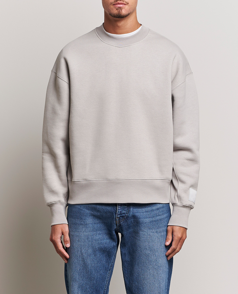 Homme | Pulls Et Tricots | AMI | Brushed Cotton Crew Neck Sweatshirt Pearl Grey