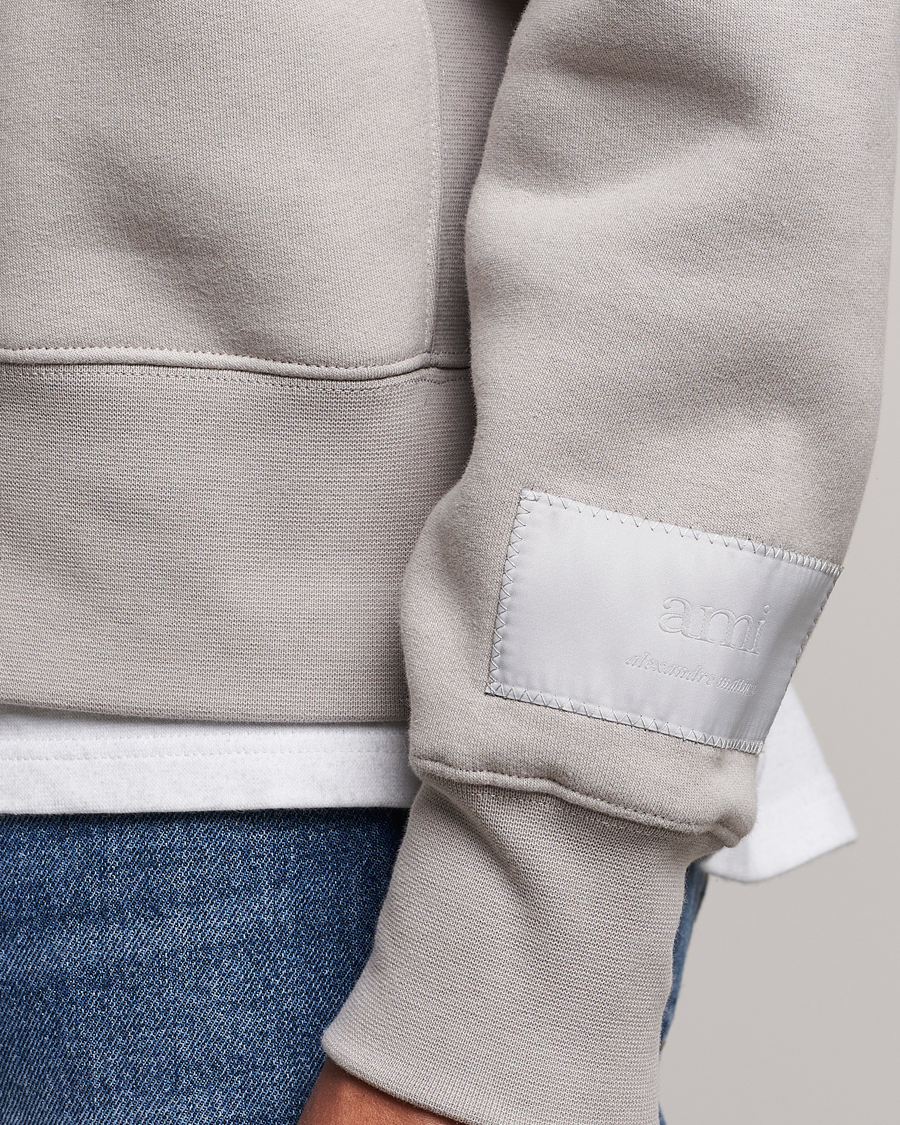 Homme | Pulls Et Tricots | AMI | Brushed Cotton Crew Neck Sweatshirt Pearl Grey