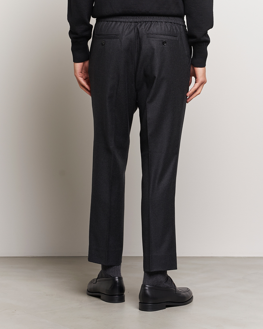 Homme | Pantalons | AMI | Flannel Drawstring Trousers Heather Grey