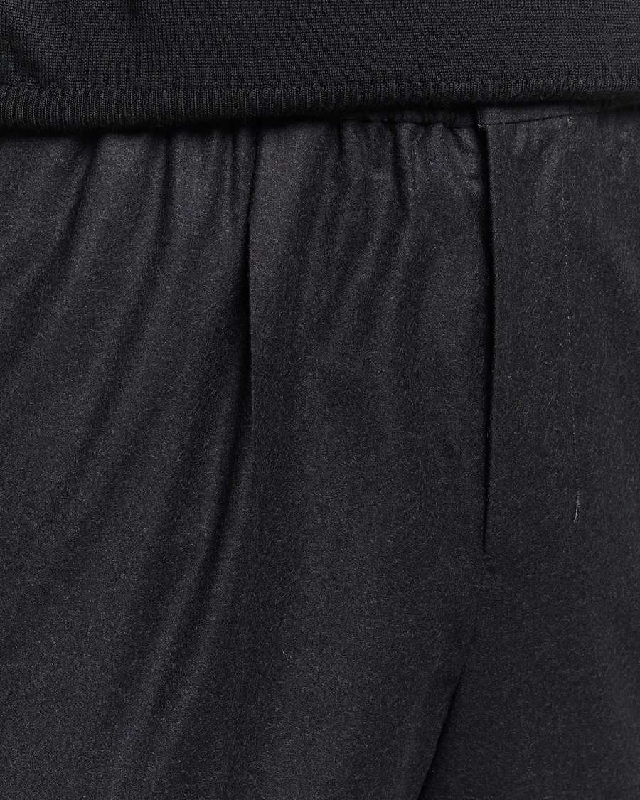 Homme | Pantalons | AMI | Flannel Drawstring Trousers Heather Grey