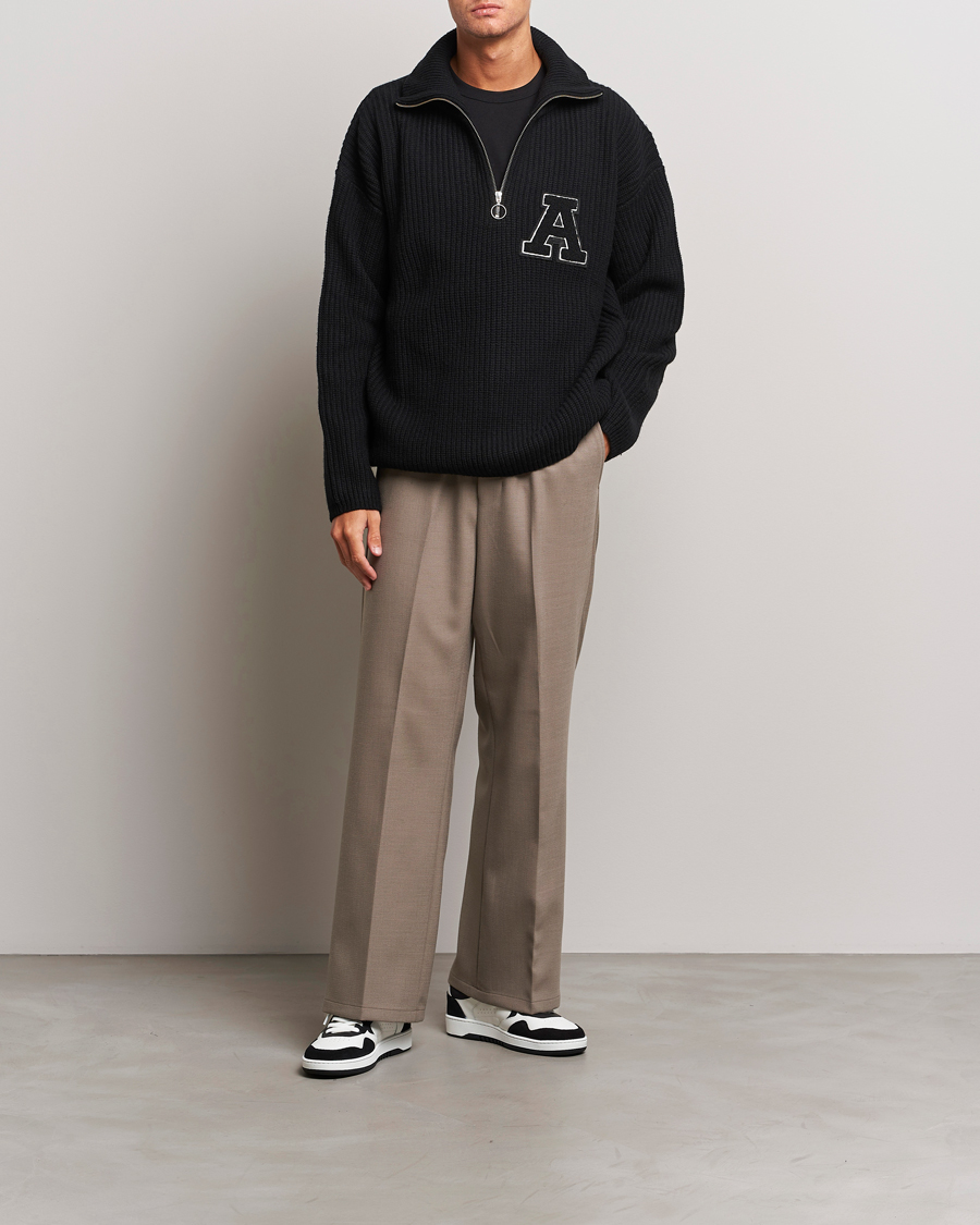 Homme | Pantalons | AMI | Wool Drawstring Trousers Taupe
