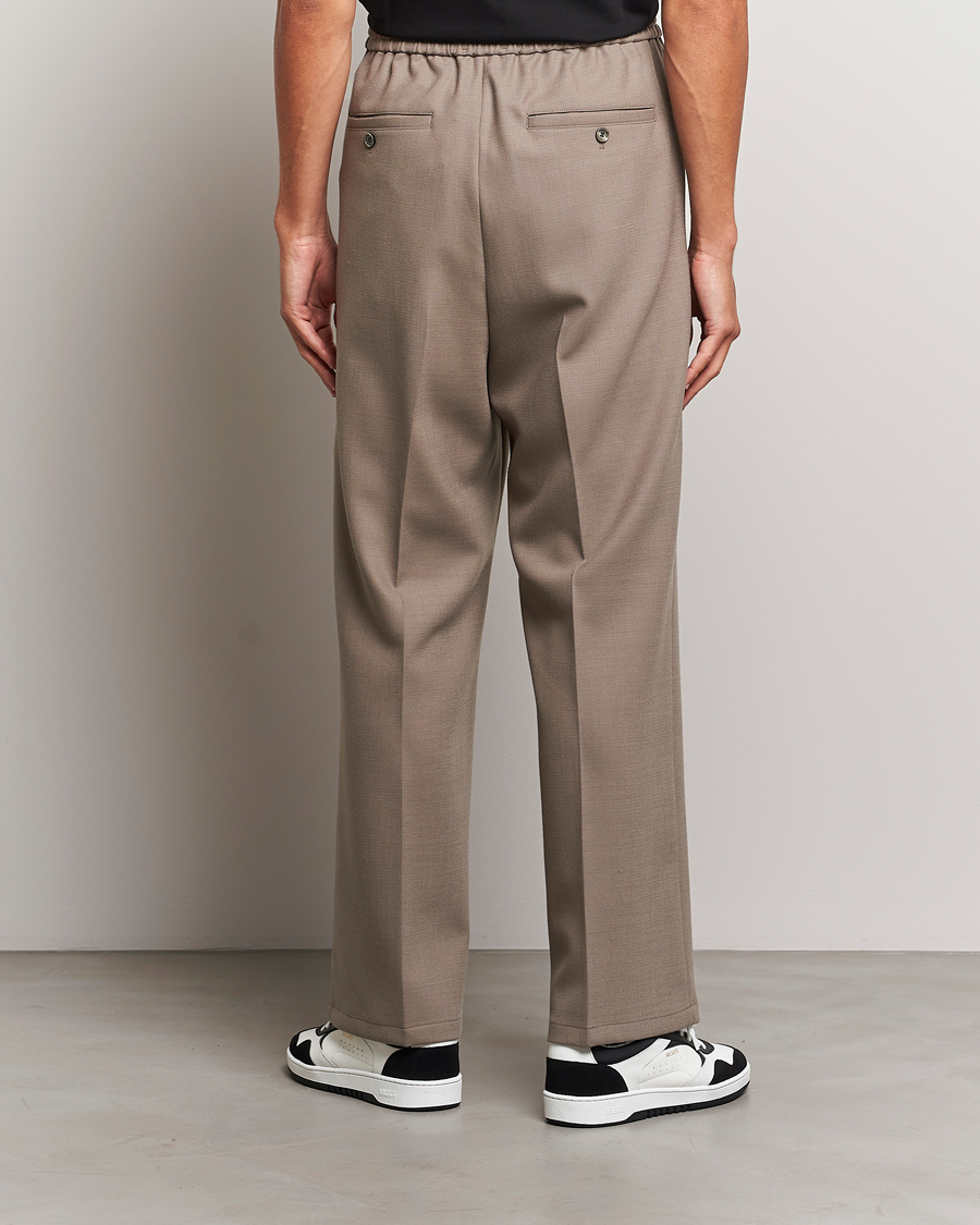 Homme | Pantalons | AMI | Wool Drawstring Trousers Taupe