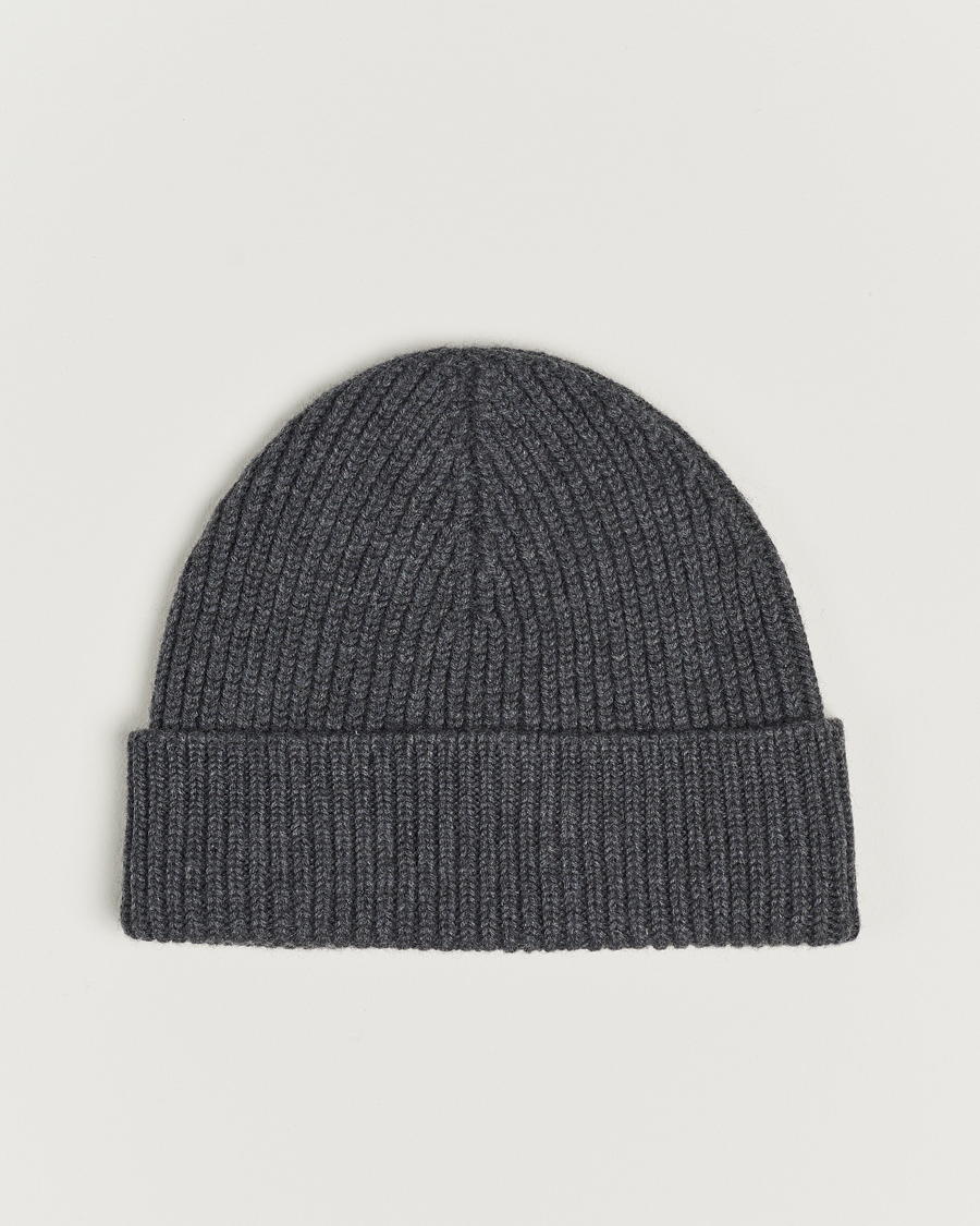 Homme | AMI Heart Logo Beanie Heather Grey | AMI | Heart Logo Beanie Heather Grey