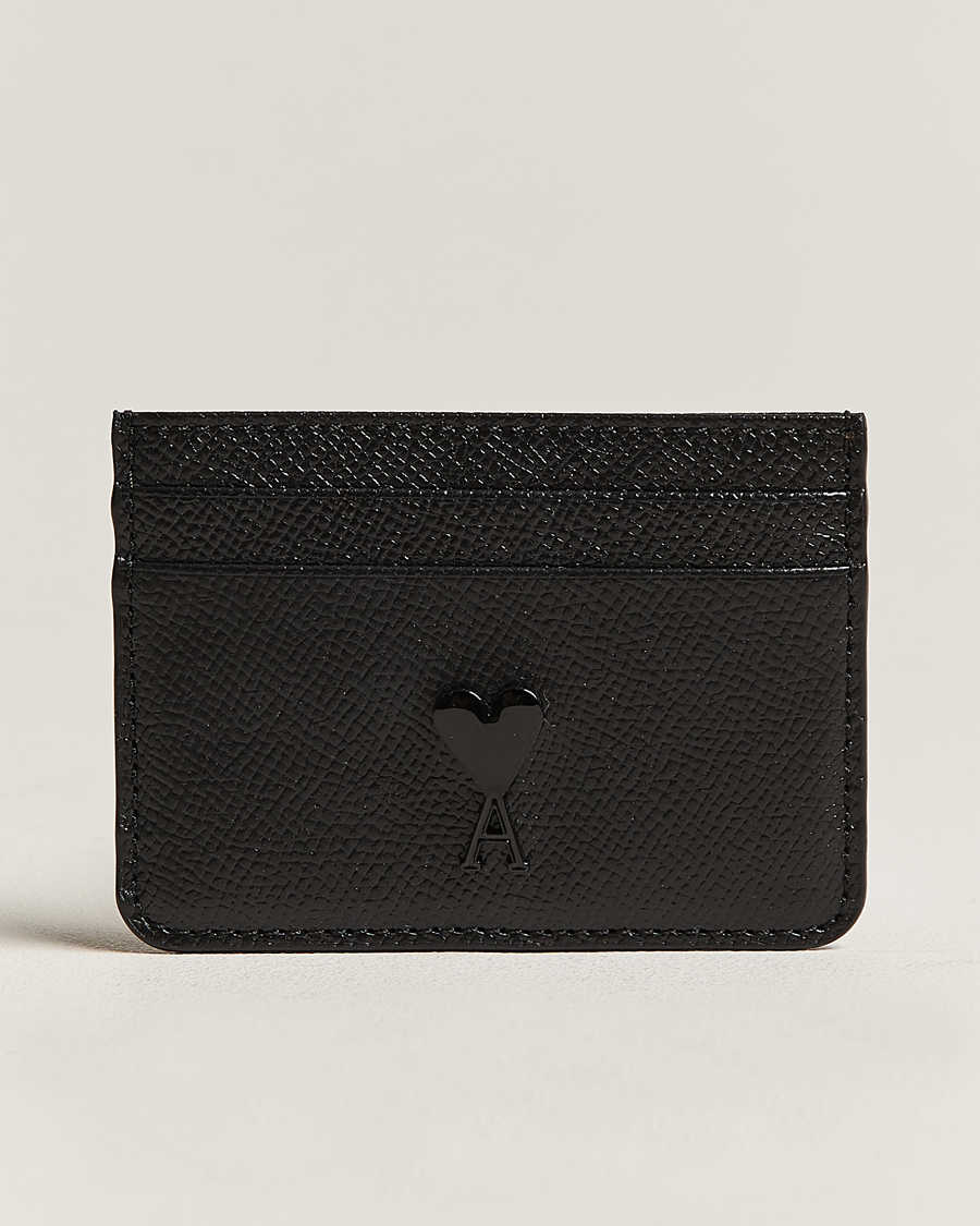 Homme | AMI Tonal Logo Leather Cardholder Black | AMI | Tonal Logo Leather Cardholder Black