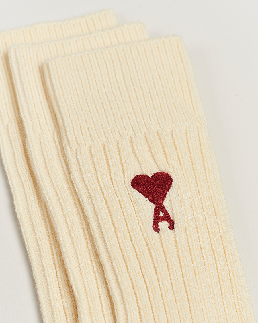Homme | Sous-Vêtements Et Chaussettes | AMI | 3-Pack Heart Logo Socks Off White
