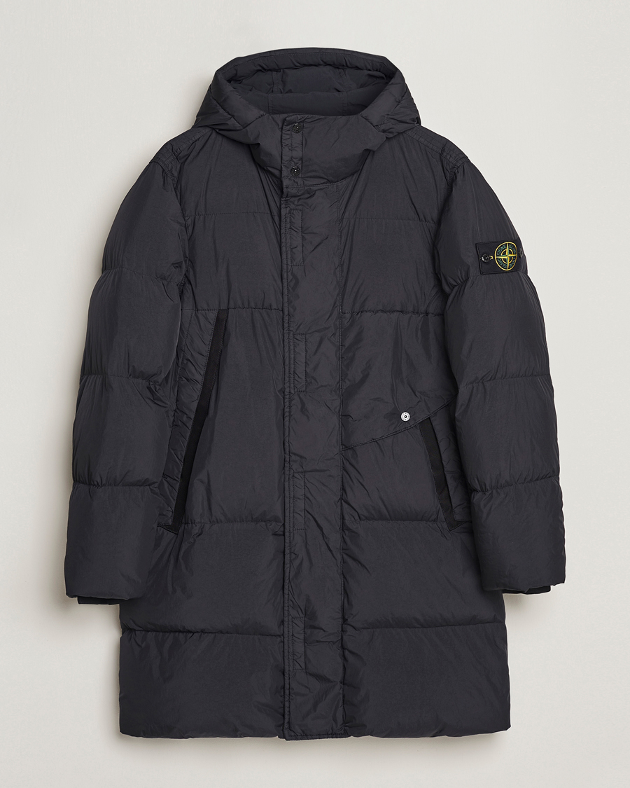 Homme | Manteaux Et Vestes | Stone Island | Garment Dyed  Recycled Nylon Long Down Jacket Black