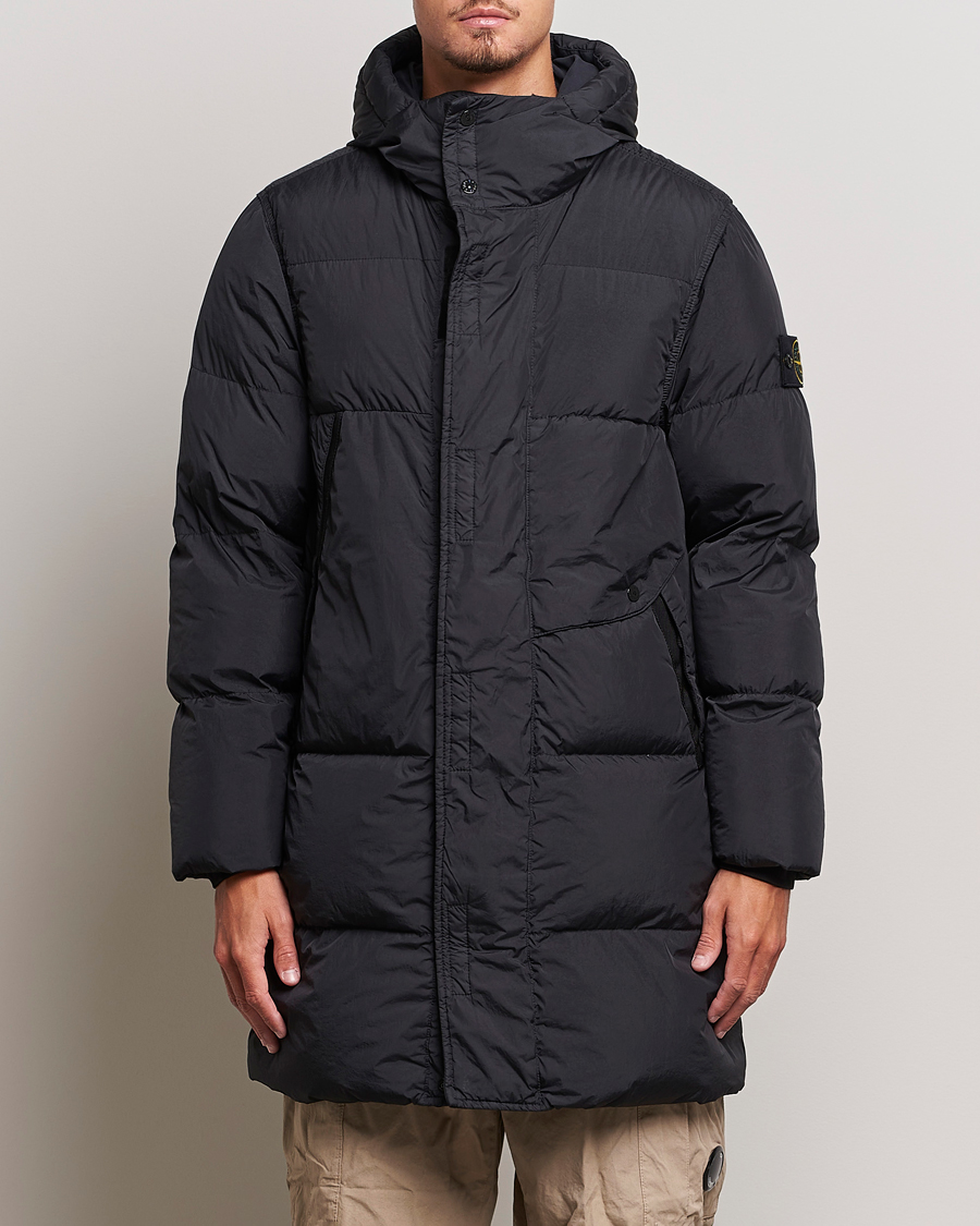 Homme | Manteaux Et Vestes | Stone Island | Garment Dyed  Recycled Nylon Long Down Jacket Black