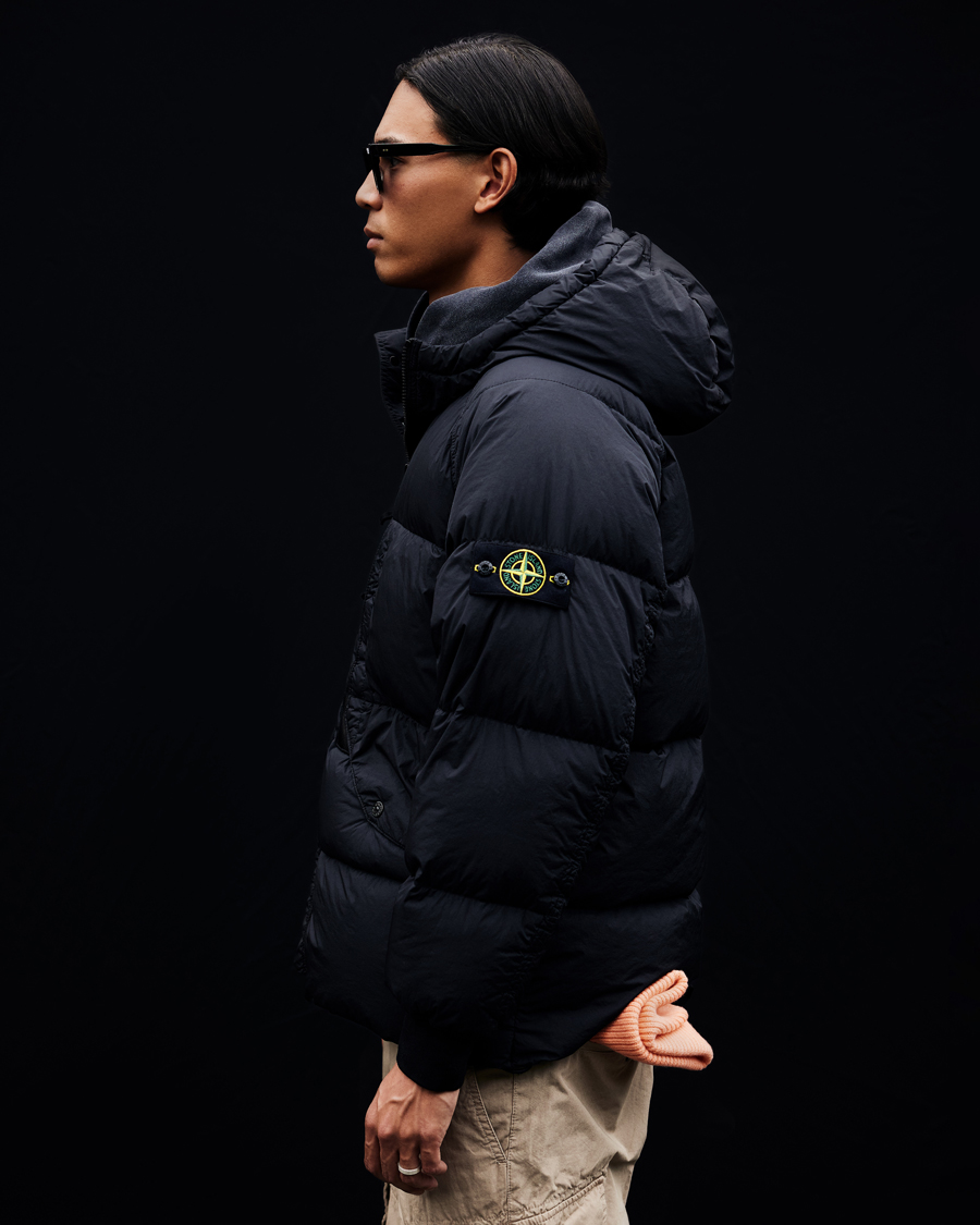 Homme | Manteaux Et Vestes | Stone Island | Garment Dyed  Recycled Nylon Long Down Jacket Black