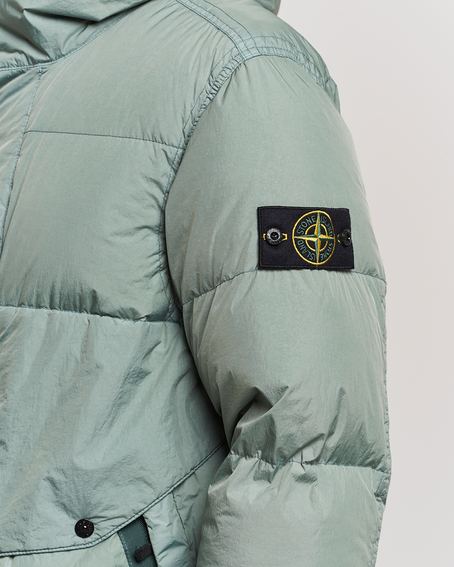 Homme | Manteaux Et Vestes | Stone Island | Garment Dyed Recycled Nylon Long Down Jacket Sage