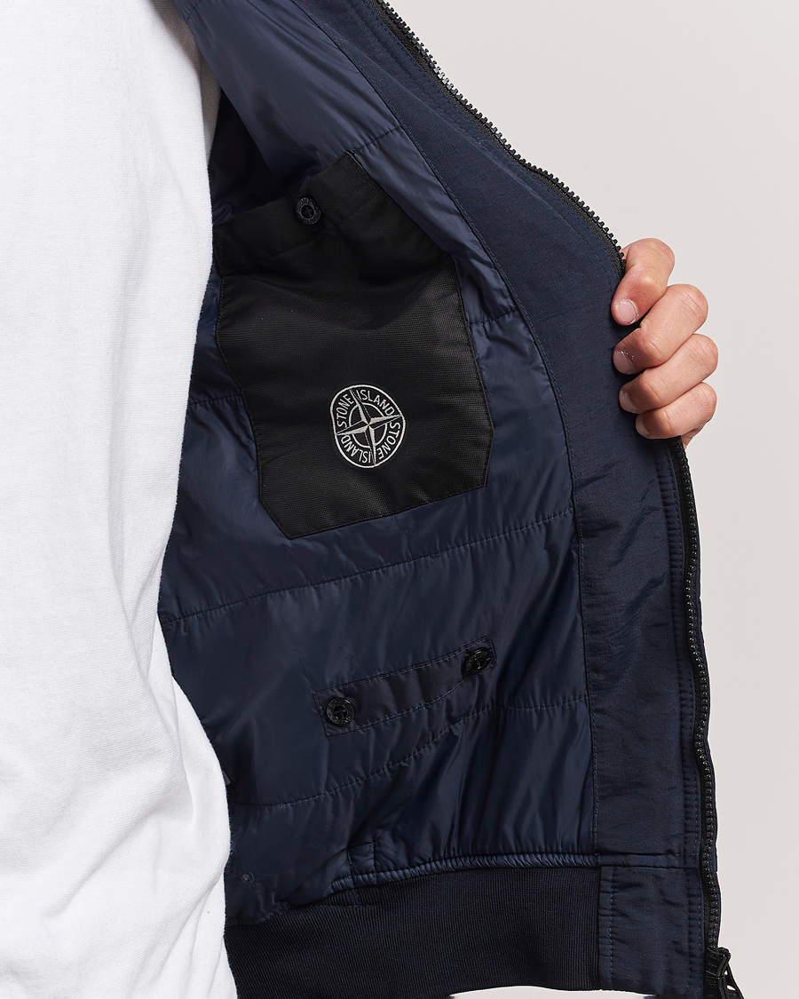 Homme | Manteaux Et Vestes | Stone Island | Garment Dyed Recycled Nylon Jacket Navy Blue