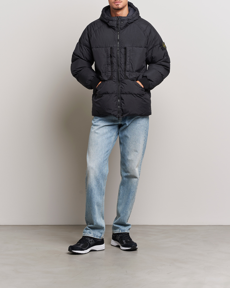 Homme | Manteaux Et Vestes | Stone Island | Garment Dyed Recycled Nylon Down Jacket Black