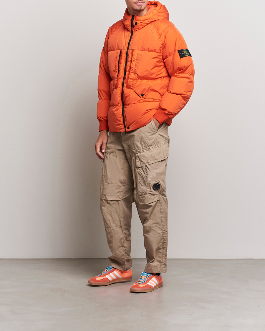 Homme | Manteaux Et Vestes | Stone Island | Garment Dyed  Recycled Nylon Down Jacket Orange Red