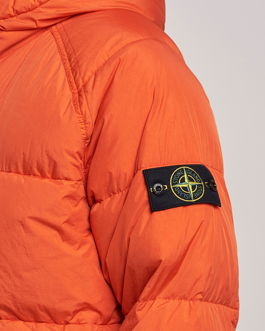 Homme | Manteaux Et Vestes | Stone Island | Garment Dyed  Recycled Nylon Down Jacket Orange Red