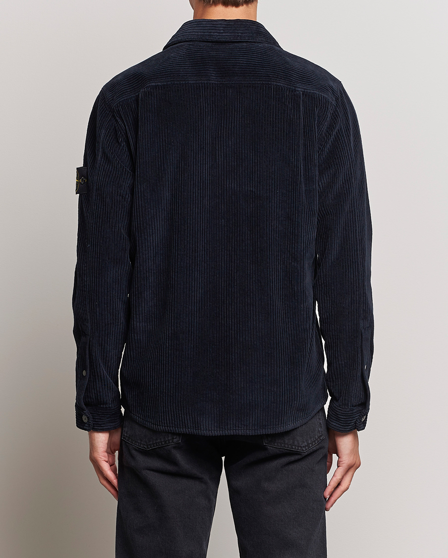 Homme | Chemises | Stone Island | Garment Dyed Corduroy Overshirt Navy Blue