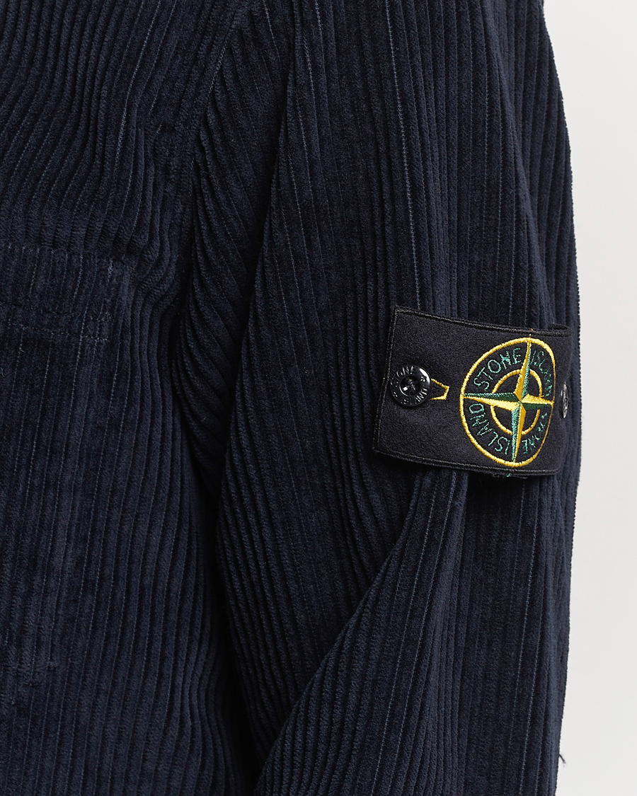 Homme | Chemises | Stone Island | Garment Dyed Corduroy Overshirt Navy Blue