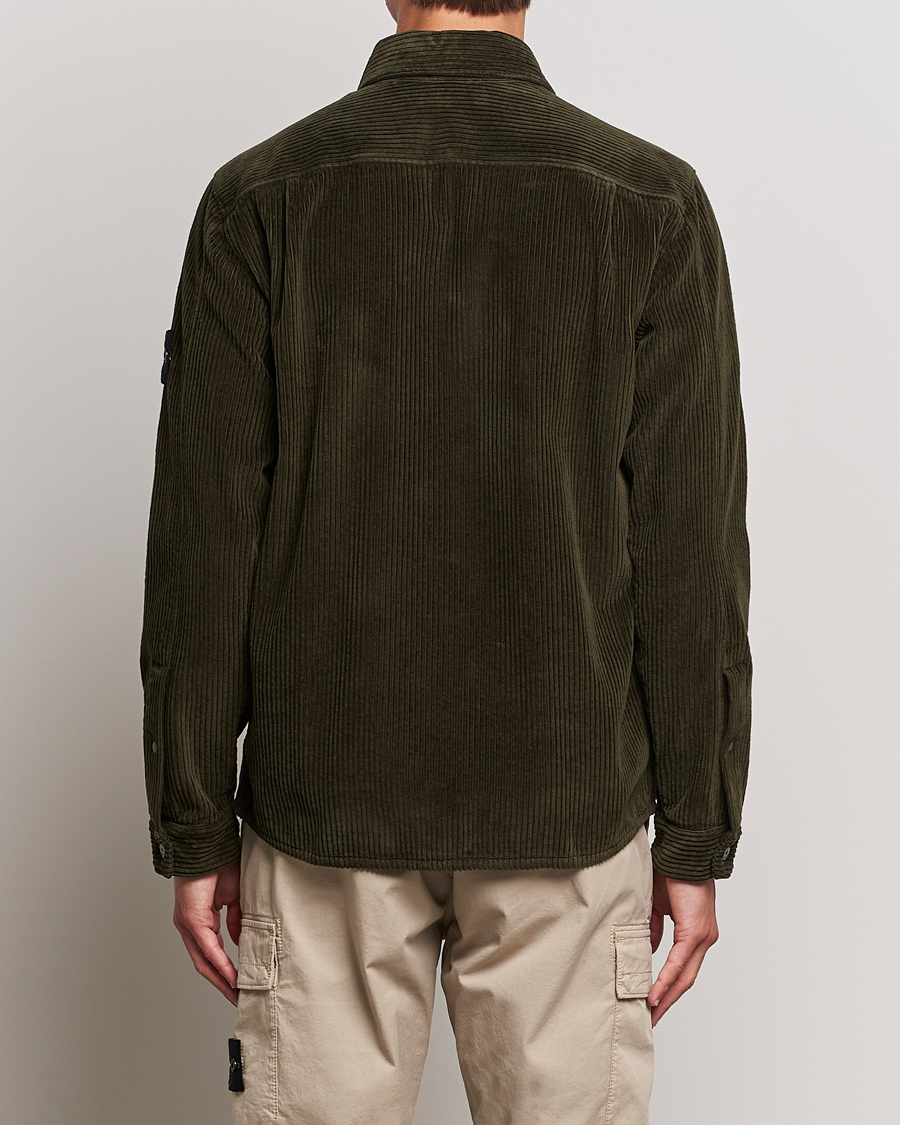 Homme | Chemises | Stone Island | Garment Dyed Corduroy Overshirt Olive