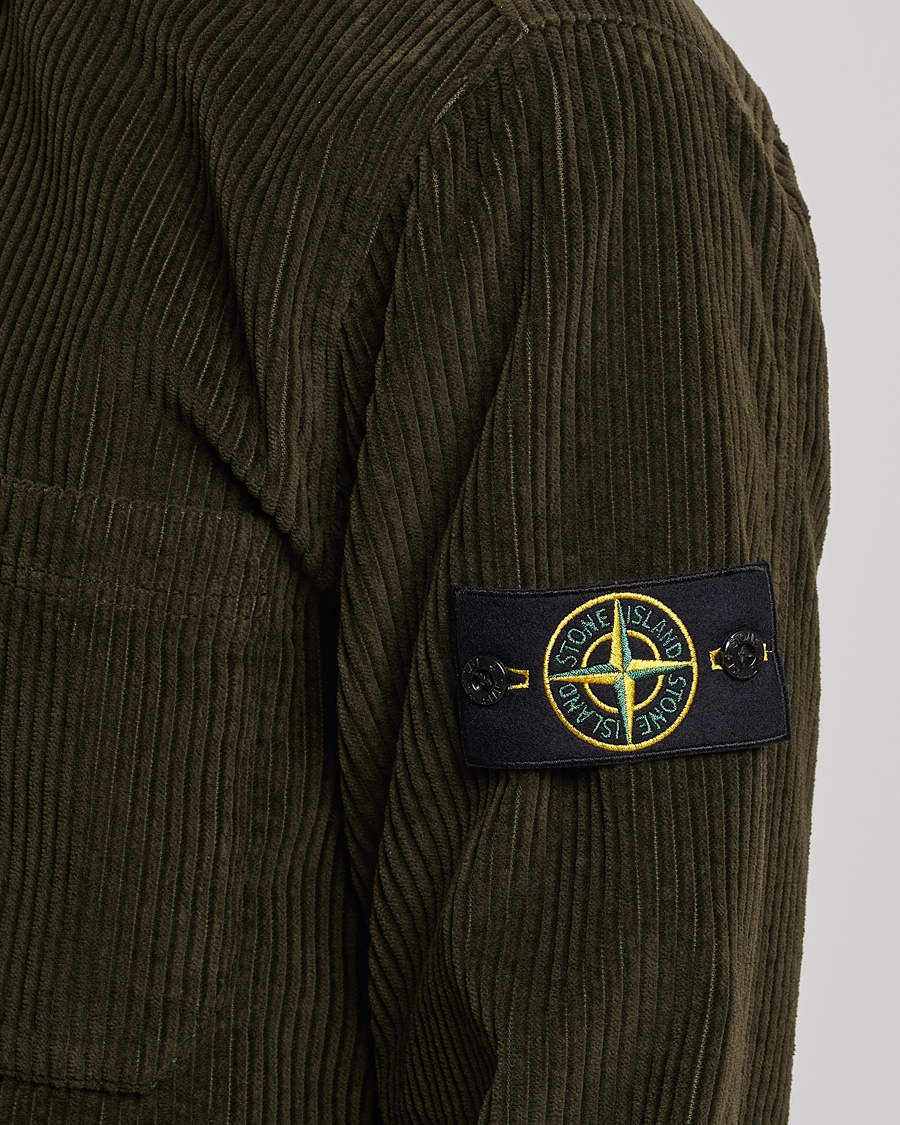 Homme | Chemises | Stone Island | Garment Dyed Corduroy Overshirt Olive