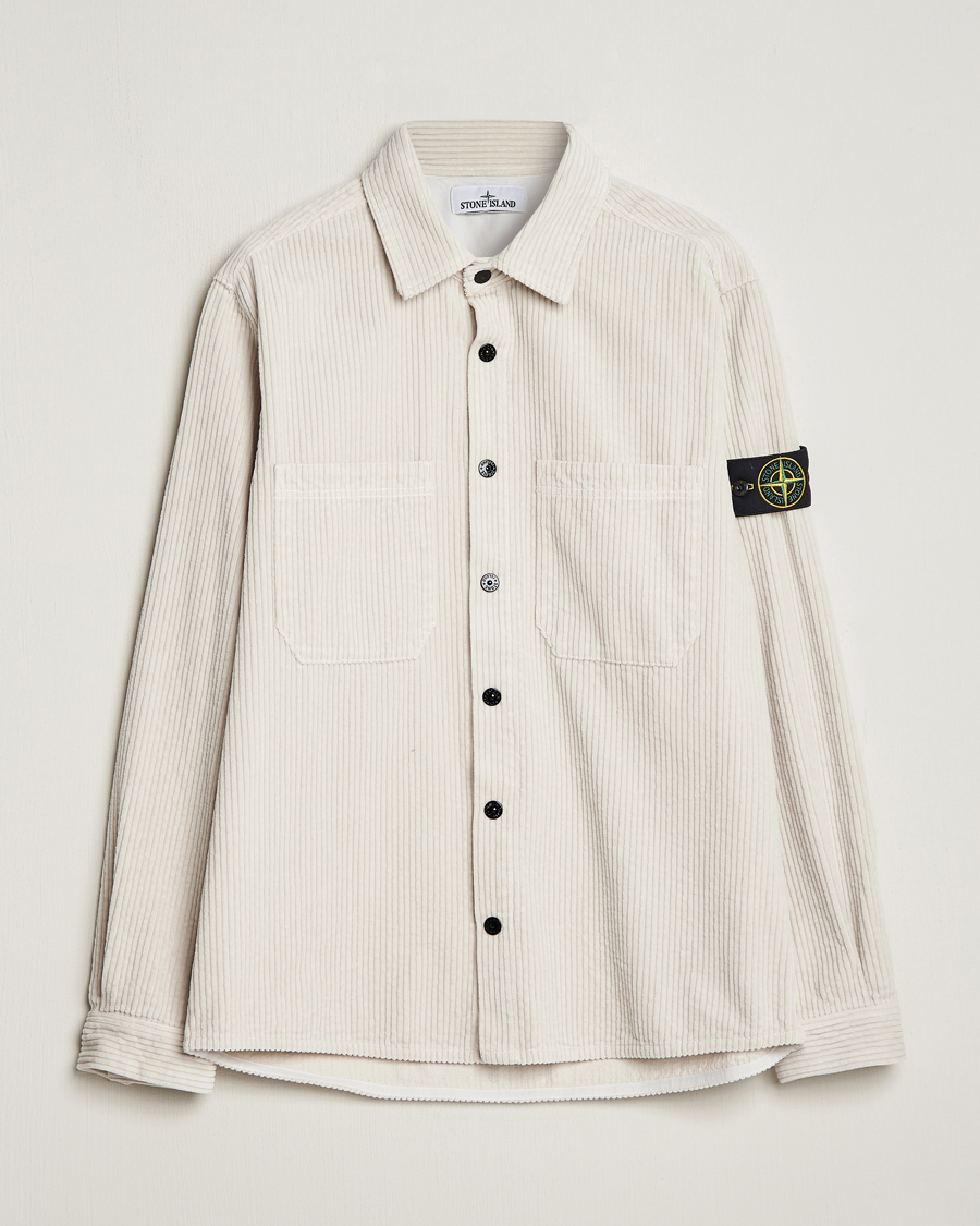 Homme | Chemises | Stone Island | Garment Dyed Corduroy Overshirt Plaster