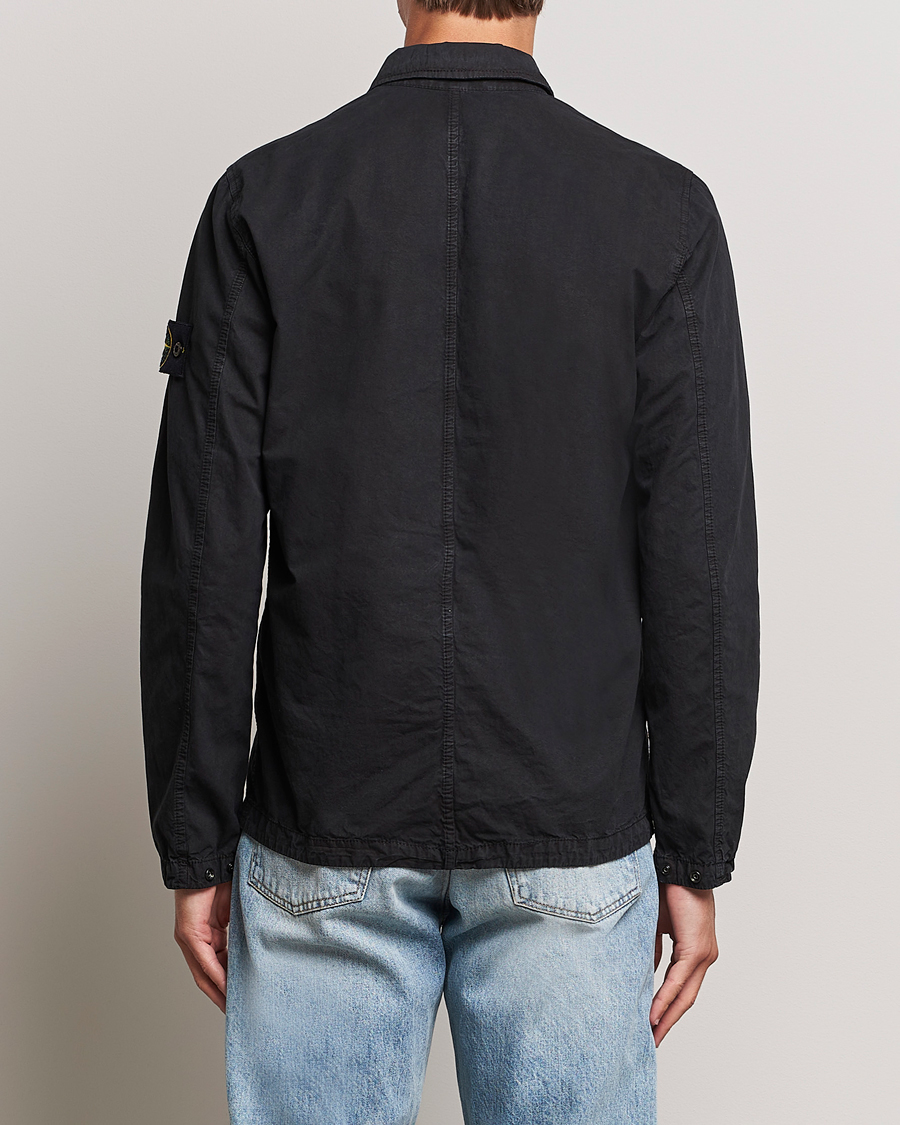 Homme | Chemises | Stone Island | Garment Dyed Cotton Overshirt Black