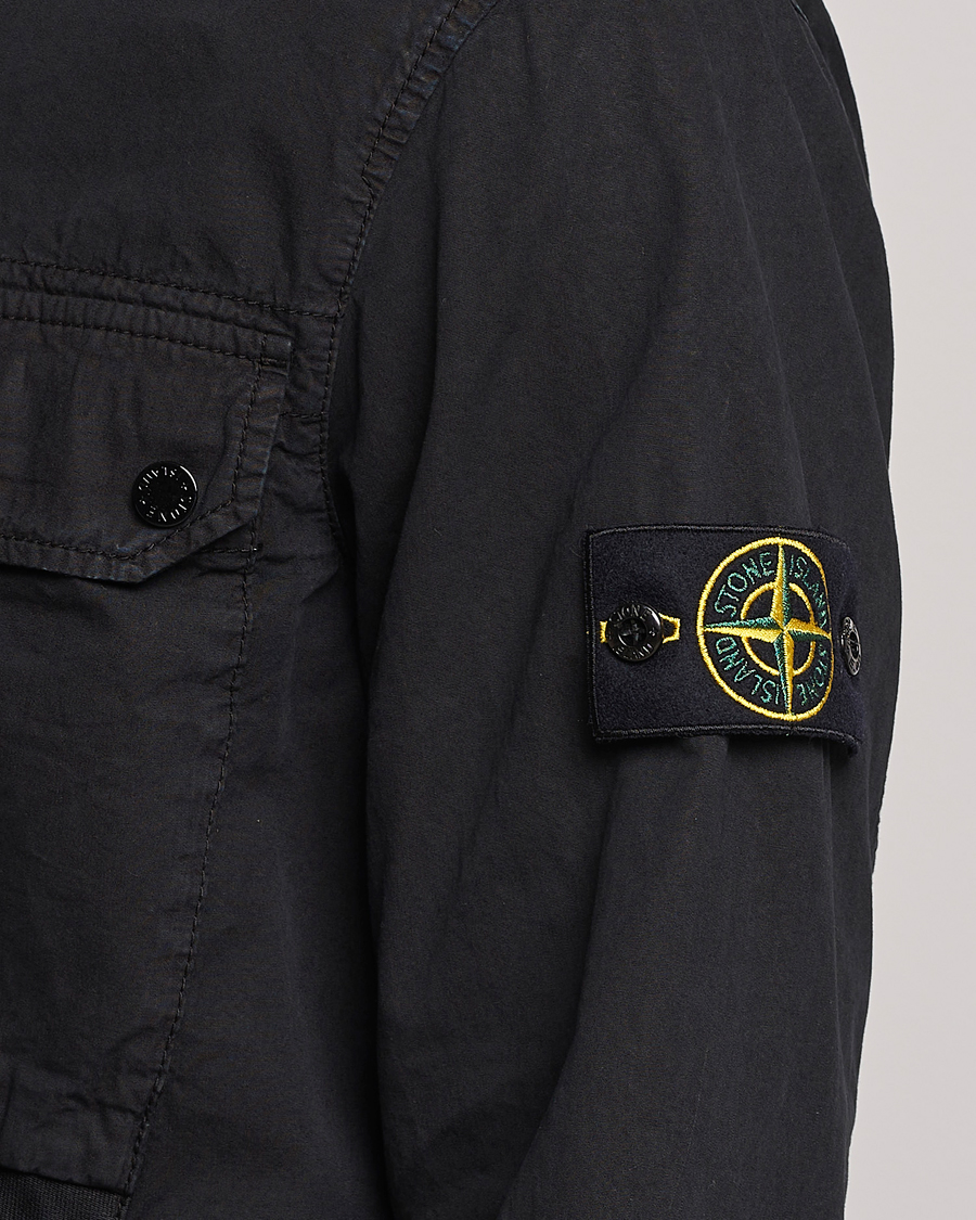 Homme | Chemises | Stone Island | Garment Dyed Cotton Overshirt Black
