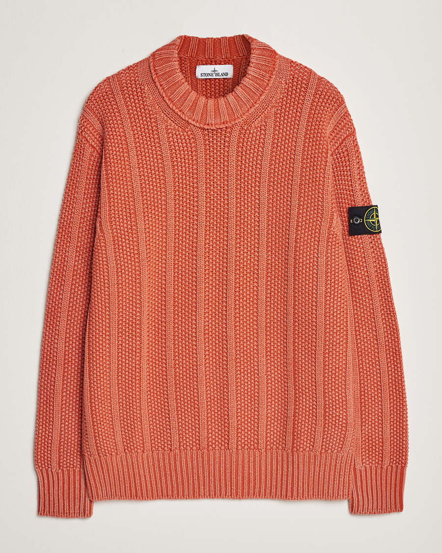 Homme | Pulls Et Tricots | Stone Island | Knitted Wool Crewneck Orange Red