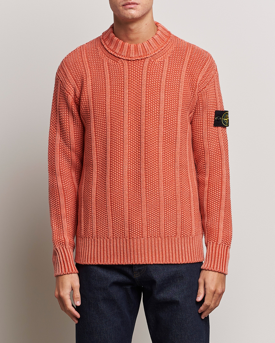 Homme | Pulls Et Tricots | Stone Island | Knitted Wool Crewneck Orange Red