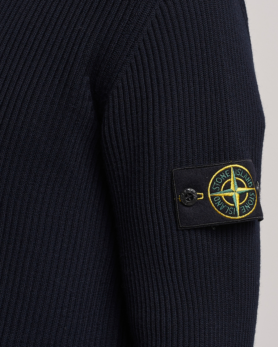 Homme | Pulls Et Tricots | Stone Island | Rib Knitted Wool Sweater Navy Blue