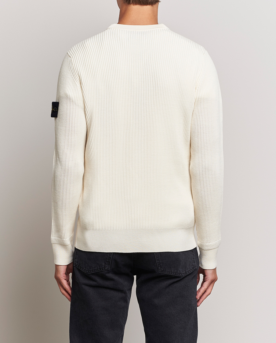 Homme | Pulls Et Tricots | Stone Island | Rib Knitted Wool Sweater Natural