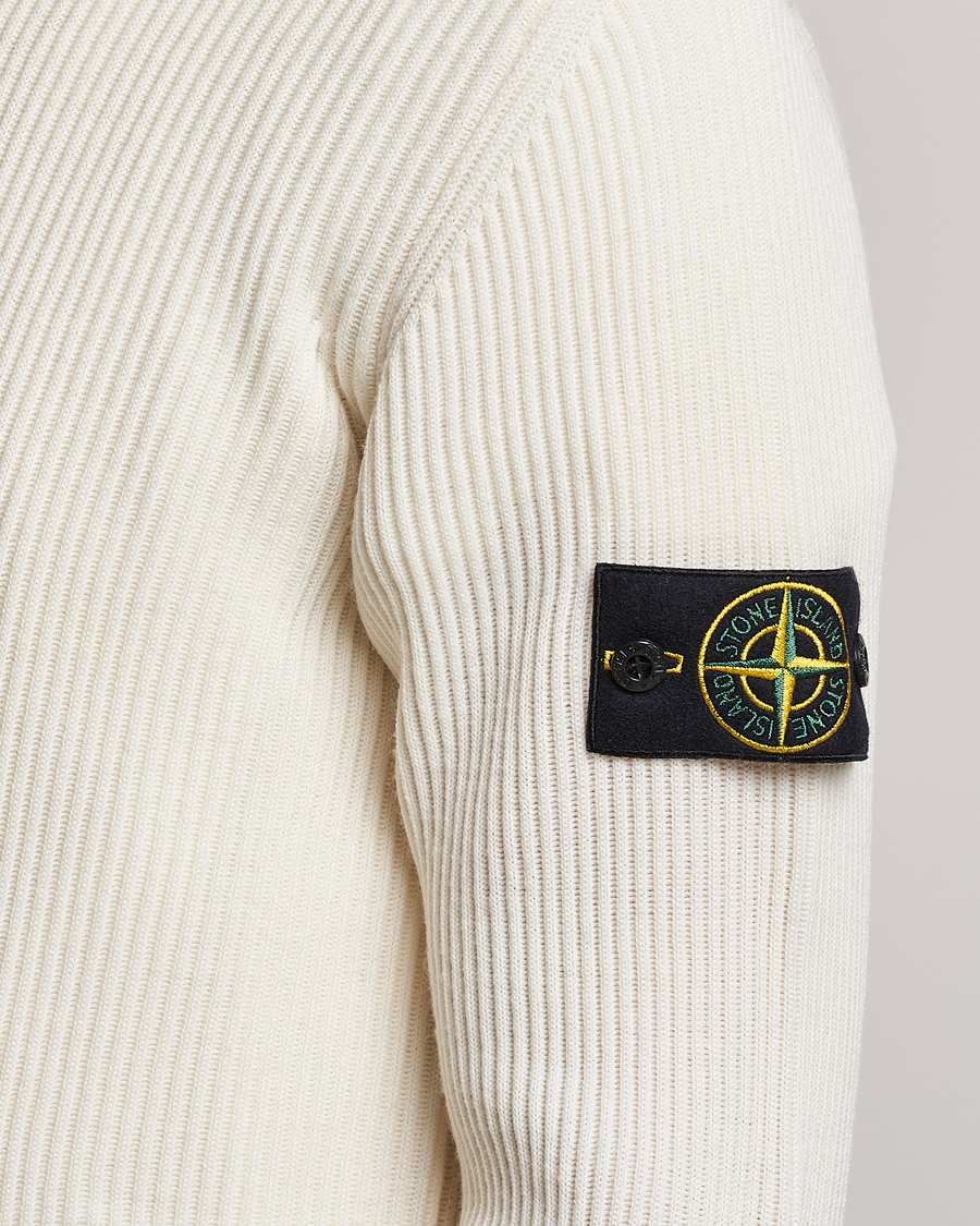 Homme | Pulls Et Tricots | Stone Island | Rib Knitted Wool Sweater Natural