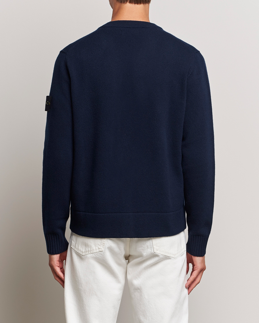 Homme | Pulls Et Tricots | Stone Island | Knitted Geelong Wool Cardigan Navy Blue